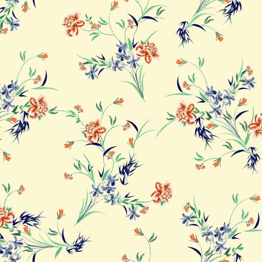 P-421-501-BANANA-ORANGE - PRINTED 100% POLYESTER HI MULTI CHIFFON WASH