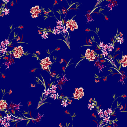 P-421-586-NAVY-RED - PRINTED CREPE CHIFFON 97% POLY 3% SPANDEX