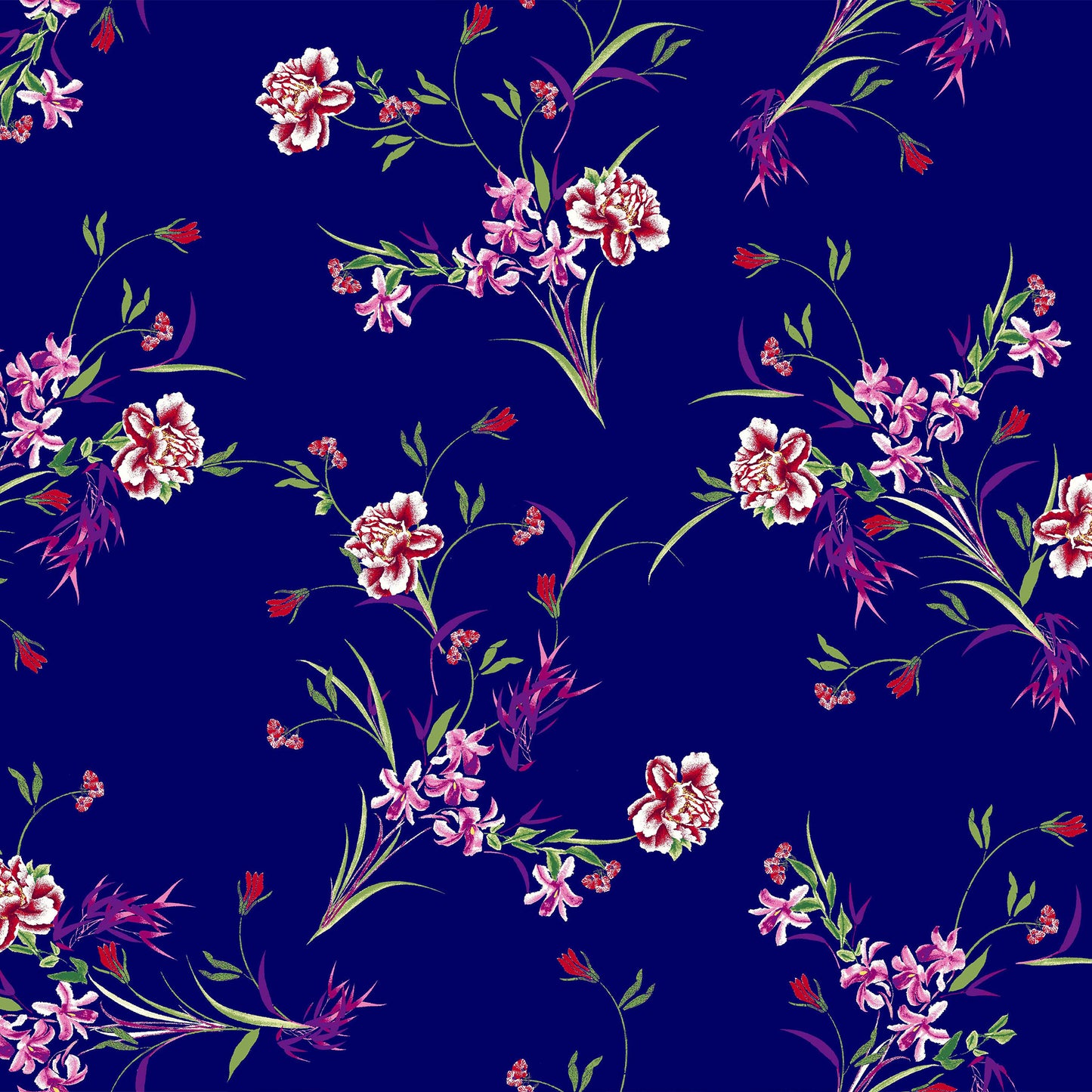 P-421-702-NAVY-RED - PRINTED SCUBA CREPE 97% POLY 3% SPANDEX