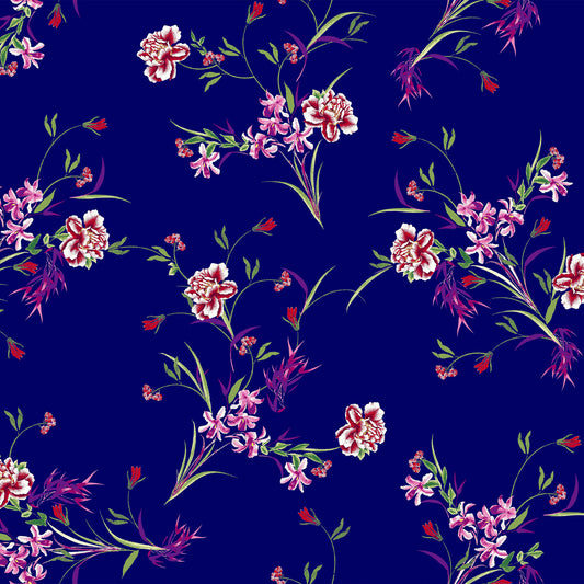 P-421-702-NAVY-RED - PRINTED SCUBA CREPE 97% POLY 3% SPANDEX