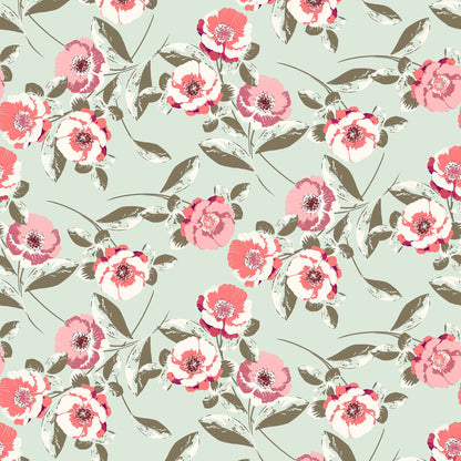 P-426-636-DUSTY-MINT-CORAL-PRINTED-CREPON-100%-RAYON-CREPON