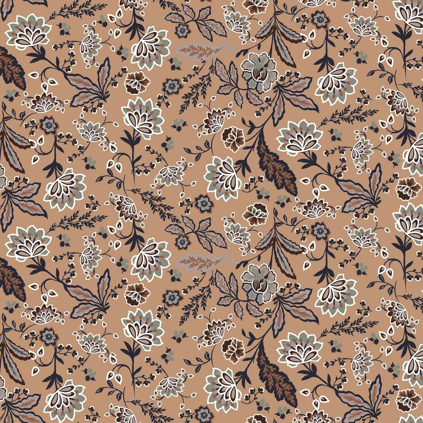 P-43-502-CAMEL-SAGE - PRINTED 100% POLY CHELSEA CHIFFON