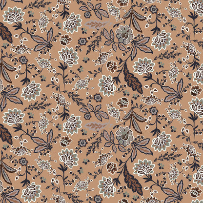 P-43-502-CAMEL-SAGE - PRINTED 100% POLY CHELSEA CHIFFON