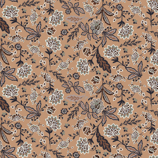 P-43-502-CAMEL-SAGE - PRINTED 100% POLY CHELSEA CHIFFON