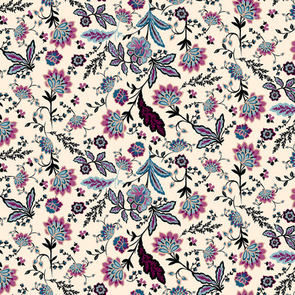 P-43-502-CREAM-MAUVE - PRINTED 100% POLY CHELSEA CHIFFON