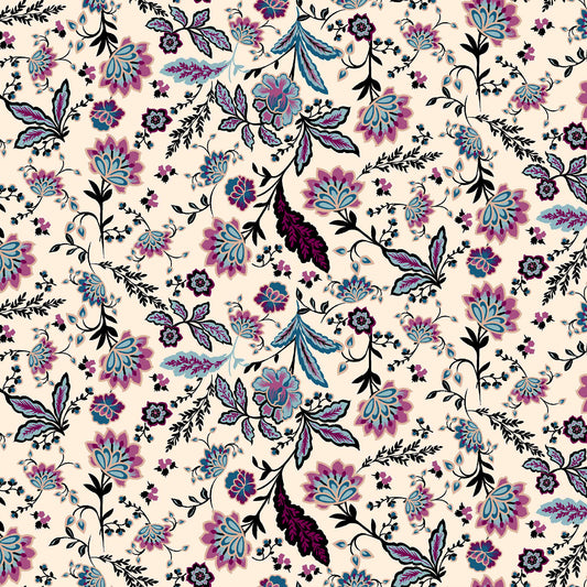 P-43-502-CREAM-MAUVE - PRINTED 100% POLY CHELSEA CHIFFON