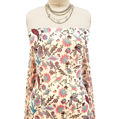 P-43-502-CREAM-MAUVE - PRINTED 100% POLY CHELSEA CHIFFON