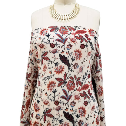 P-43-502-CREAM-PEACH - PRINTED 100% POLY CHELSEA CHIFFON