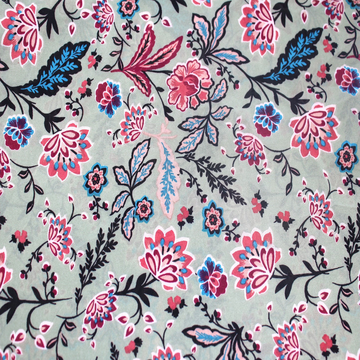 P-43-502-SAGE-BRICK - PRINTED 100% POLY CHELSEA CHIFFON