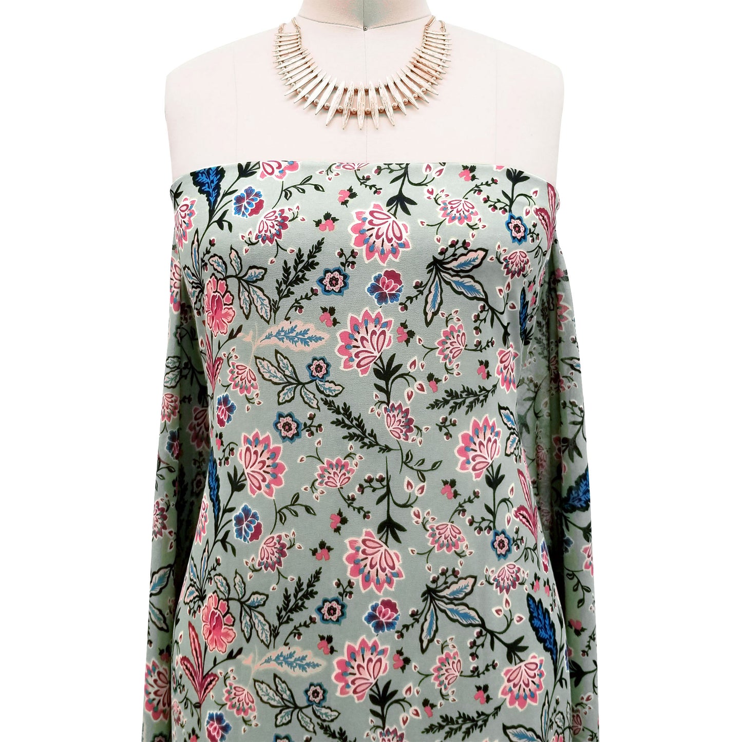 P-43-502-SAGE-BRICK - PRINTED 100% POLY CHELSEA CHIFFON