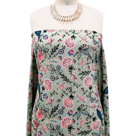 P-43-502-SAGE-BRICK - PRINTED 100% POLY CHELSEA CHIFFON