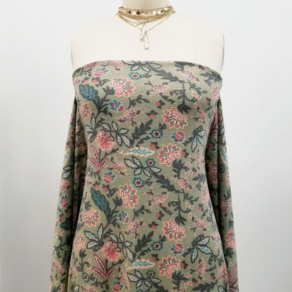 P-43-T-R-SPAN-OLIVE-BRICK - T/R SPANDEX JERSEY 62% POLY 33% VISCOSE 5% SPANDEX