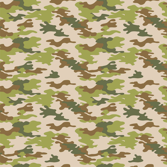P-431-506-TAN-OLIVE - PRINTED FRENCH TERRY 63%POLY  33%RAYON  4% SPANDEX