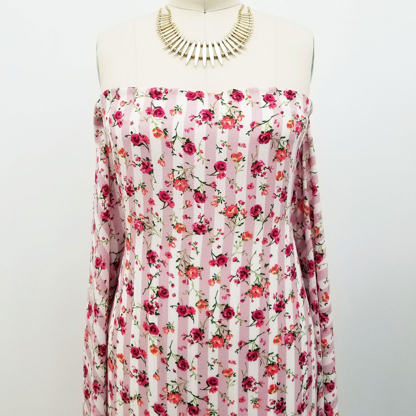 P-434-586-DUSTY-PINK-FUCHSIA - PRINTED CREPE CHIFFON 97% POLY 3% SPANDEX