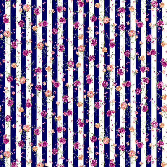 P-434-586-NAVY-HOT-PINK - PRINTED CREPE CHIFFON 97% POLY 3% SPANDEX