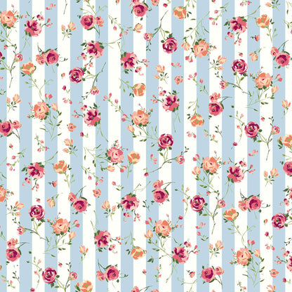 P-434-586-SKY-CORAL - PRINTED CREPE CHIFFON 97% POLY 3% SPANDEX