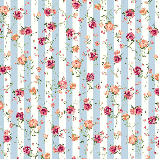 P-434-586-SKY-CORAL - PRINTED CREPE CHIFFON 97% POLY 3% SPANDEX