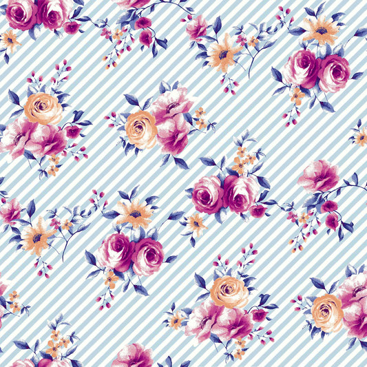 P-439-504-DUSTY-BLUE-PINK - PRINTED WOOL DOBBY 100% POLYESTER