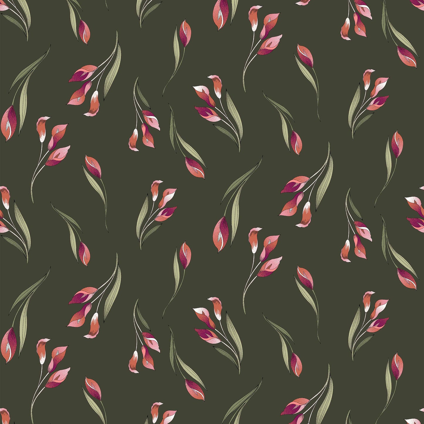 P-454-501-ARMY-GREEN-ORANGE - PRINTED 100% POLYESTER HI MULTI CHIFFON WASH