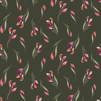 P-454-501-ARMY-GREEN-ORANGE - PRINTED 100% POLYESTER HI MULTI CHIFFON WASH