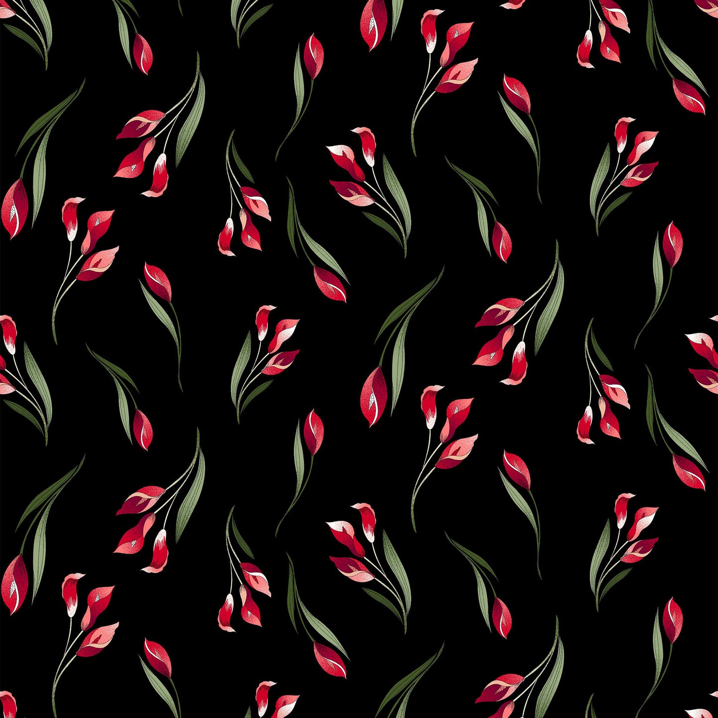 P-454-501-BLACK-RED - PRINTED 100% POLYESTER HI MULTI CHIFFON WASH