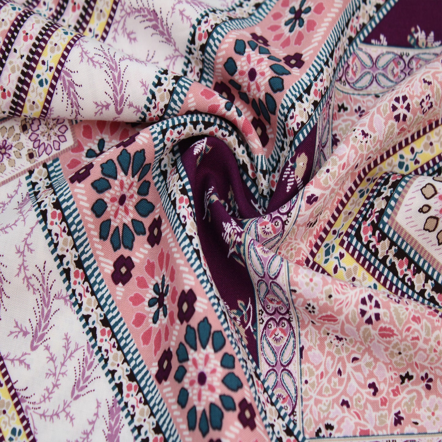 P-474-698-PLUM-MAUVE - PRINTED RAYON CHALLIS 100% RAYON CHALLIS