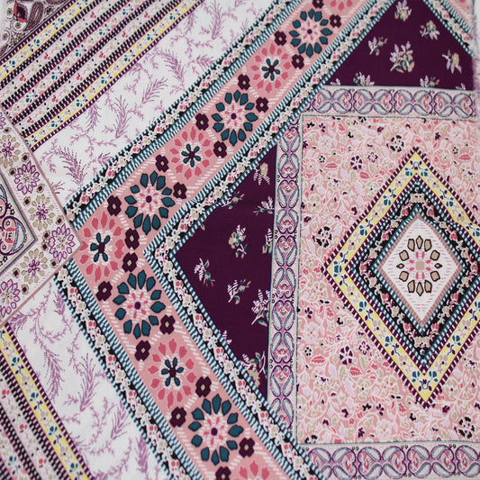 P-474-698-PLUM-MAUVE - PRINTED RAYON CHALLIS 100% RAYON CHALLIS