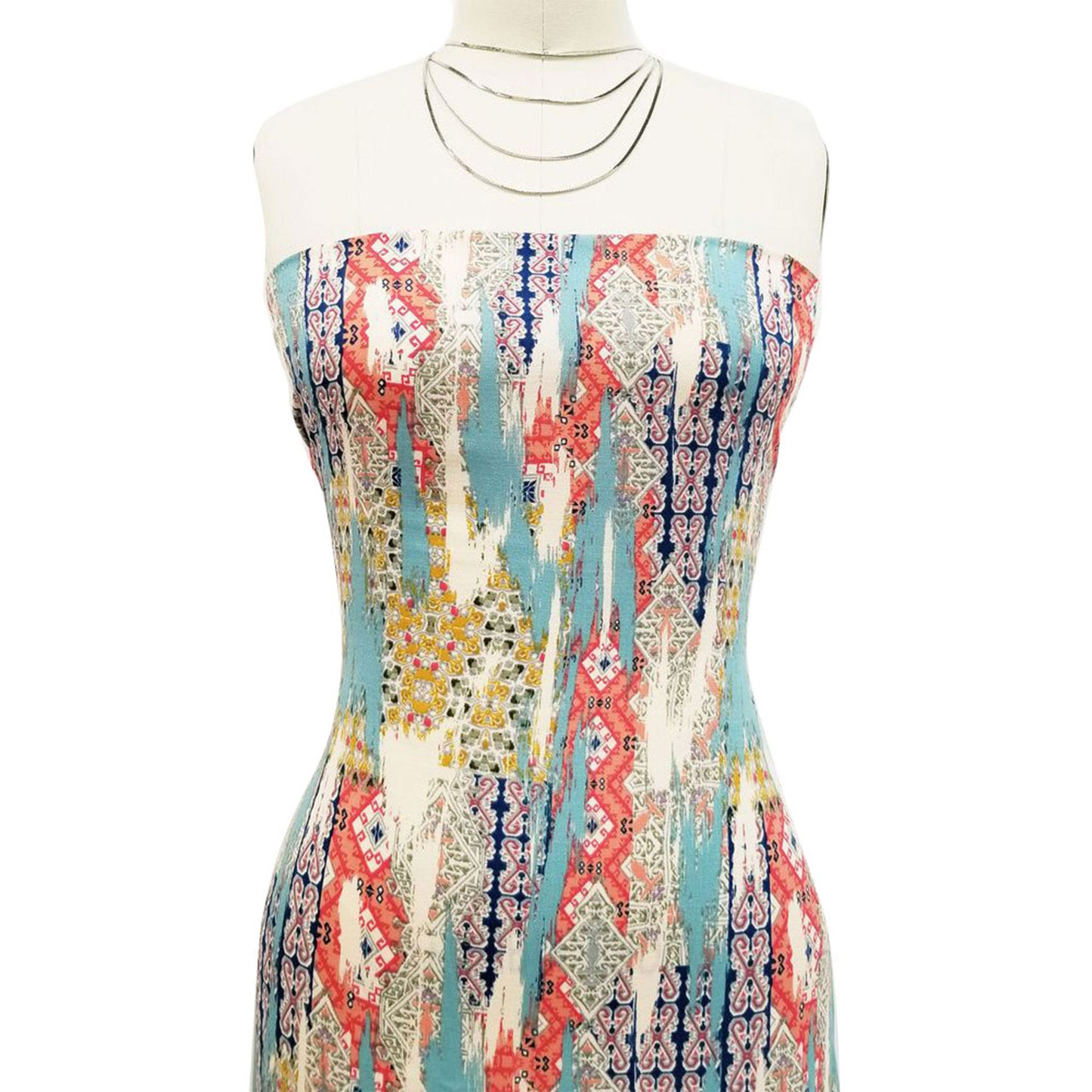 P-477-688-DUSTY-MINT-NAVY-CORAL - PRINTED LINEN LOOK 100% POLYESTER