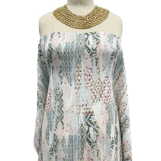 P-477-SHADOW-PALE-BLUE-OCEAN - PRINTED SHADOW CHIFFON 100% POLYESTER