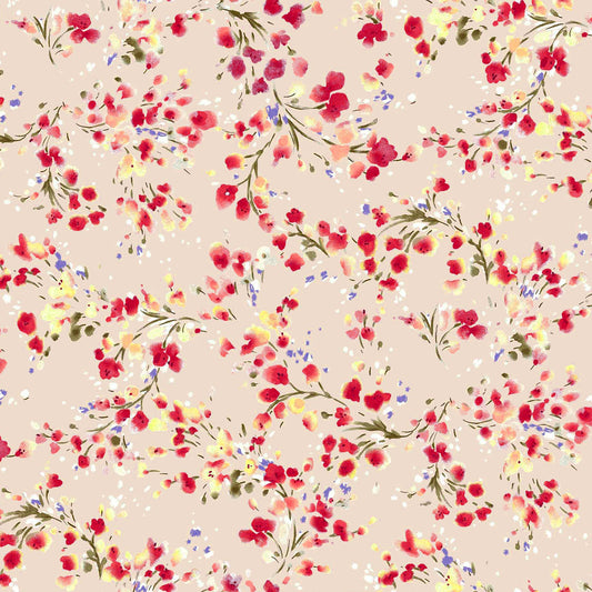 P-501-586-BLUSH-CHERRY - PRINTED CREPE CHIFFON 97% POLY 3% SPANDEX