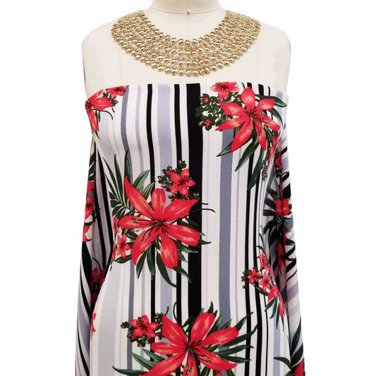 P-508-501-BLACK-RED - PRINTED 100% POLYESTER HI MULTI CHIFFON WASH