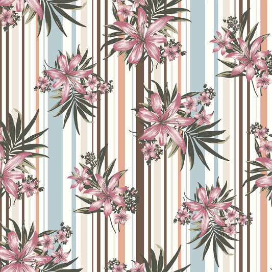 P-508-501-BROWN-DUSTY-CORAL - PRINTED 100% POLYESTER HI MULTI CHIFFON WASH