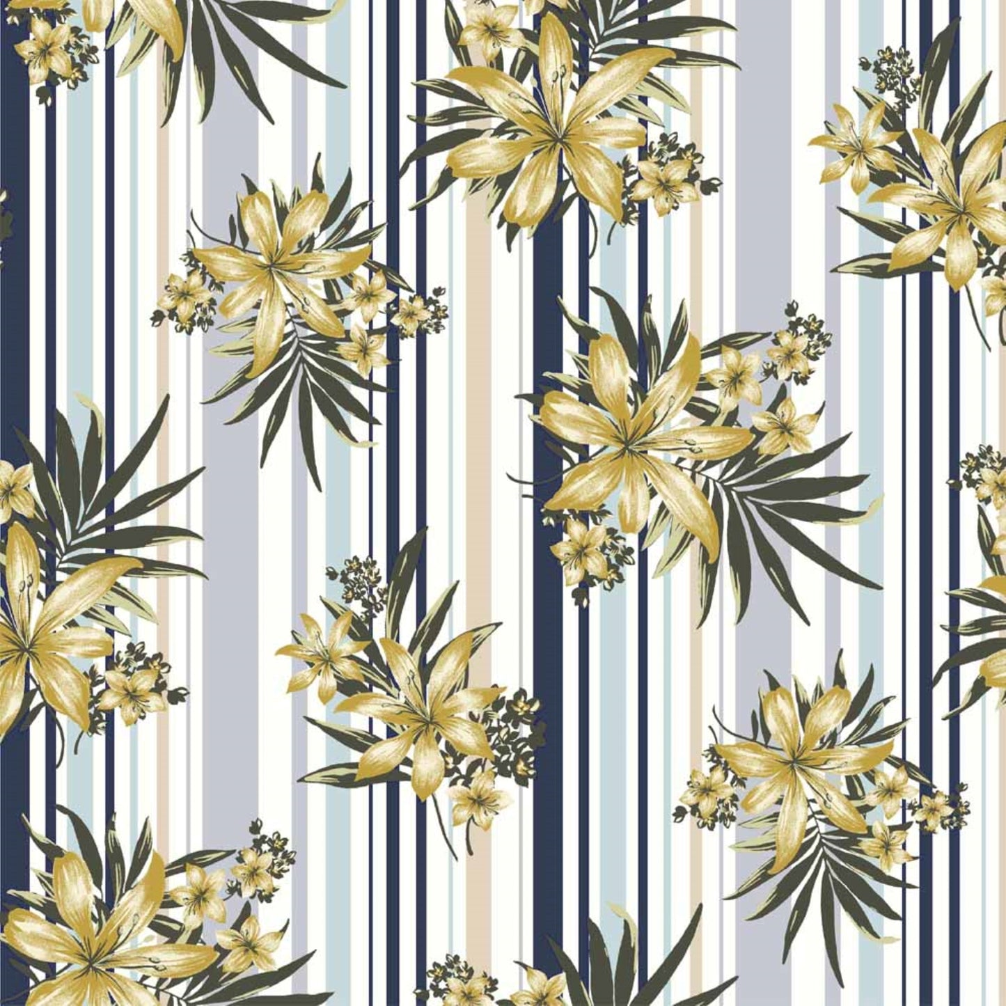 P-508-501-NAVY-MUSTARD - PRINTED 100% POLYESTER HI MULTI CHIFFON WASH