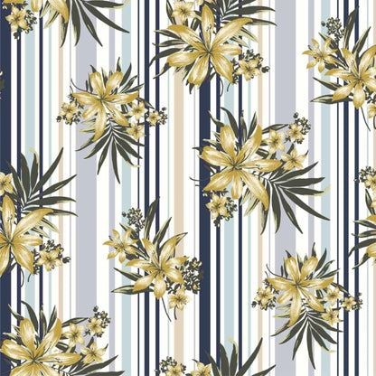 P-508-501-NAVY-MUSTARD - PRINTED 100% POLYESTER HI MULTI CHIFFON WASH