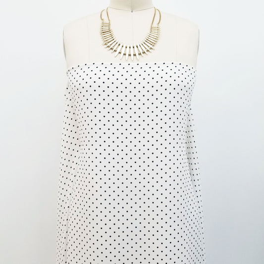 P-514-504-06-OFFWHITE-NAVY - PRINTED WOOL DOBBY 100% POLYESTER