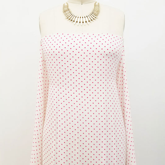 P-514-504-07-OFFWHITE-RED - PRINTED WOOL DOBBY 100% POLYESTER