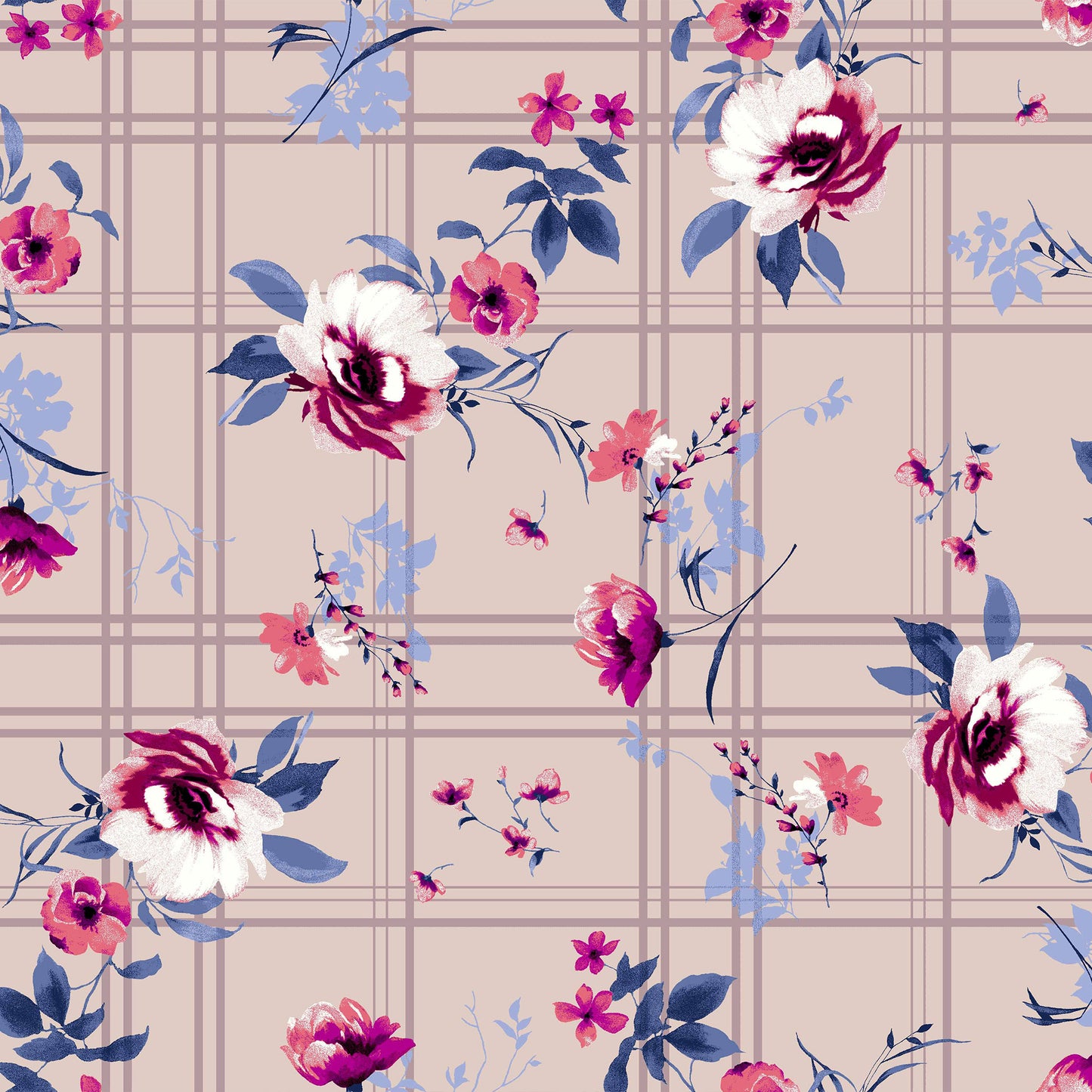 P-521-586-BLUSH-GUAVA - PRINTED CREPE CHIFFON 97% POLY 3% SPANDEX