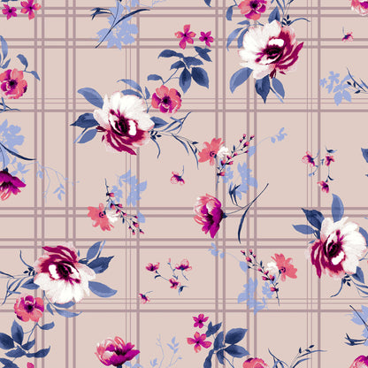 P-521-586-BLUSH-GUAVA - PRINTED CREPE CHIFFON 97% POLY 3% SPANDEX