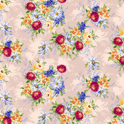 P-527-586-BLUSH-ROYAL - PRINTED CREPE CHIFFON 97% POLY 3% SPANDEX