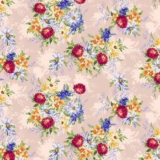 P-527-586-BLUSH-ROYAL - PRINTED CREPE CHIFFON 97% POLY 3% SPANDEX