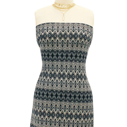 P-54-668-BLACK-GREY - PRINTED DTY 92% POLY 8% SPANDEX DTY DOUBLE SIDED BRUSH