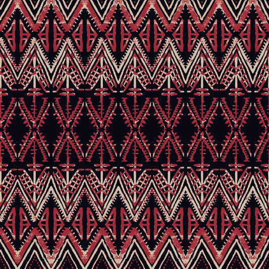 P-54-668-NAVY-CORAL - PRINTED DTY 92% POLY 8% SPANDEX DTY DOUBLE SIDED BRUSH