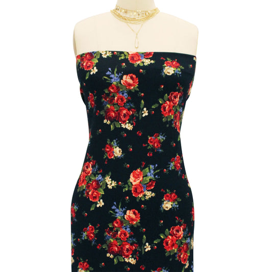 P-540-481-BLACK-RED - PRINTED 94% POLY 6% SPANDEX