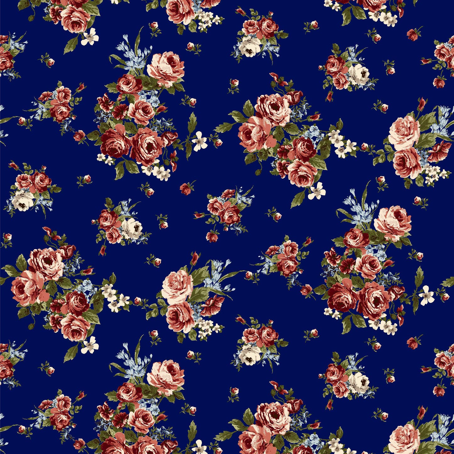 P-540-481-NAVY-DARK-PEACH - PRINTED LIVERPOOL 94% POLY 6% SPANDEX