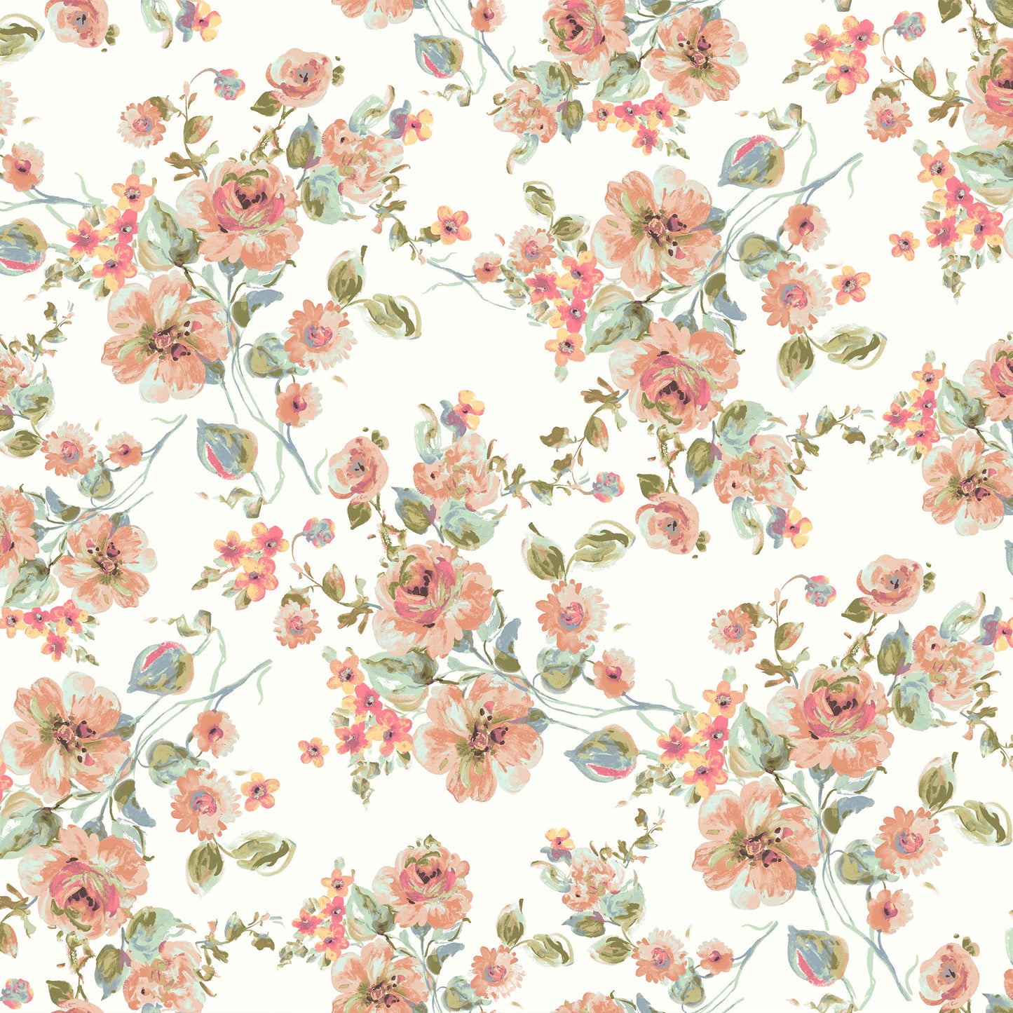 P-549-500-OFF-WHITE-PEACH - PRINTED 100% POLYESTER HI MULTI CHIFFON