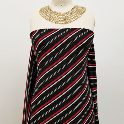 P-556-586-BLACK-RED - PRINTED CREPE CHIFFON 97% POLY 3% SPANDEX