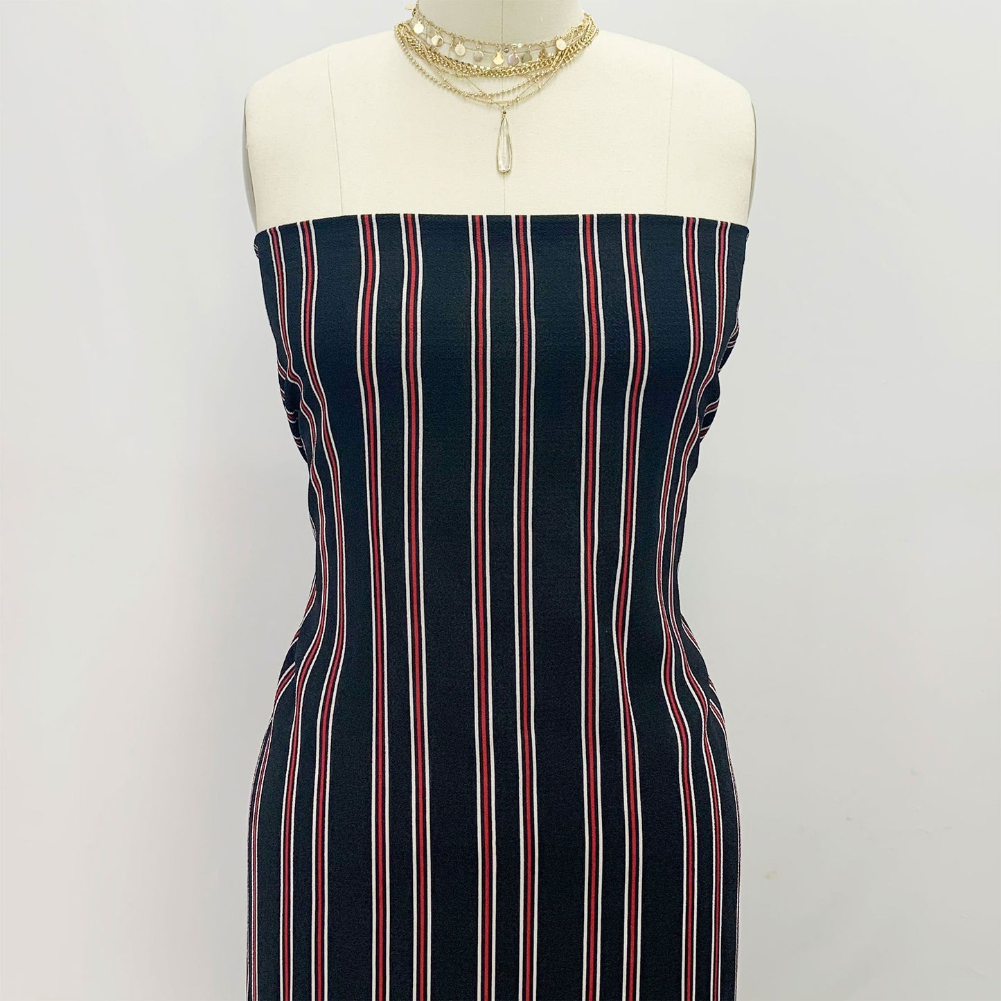 P-571-586-BLACK-RED - PRINTED CREPE CHIFFON 97% POLY 3% SPANDEX