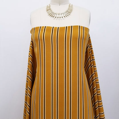 P-571-586-MUSTARD-BLACK - PRINTED CREPE CHIFFON 97% POLY 3% SPANDEX