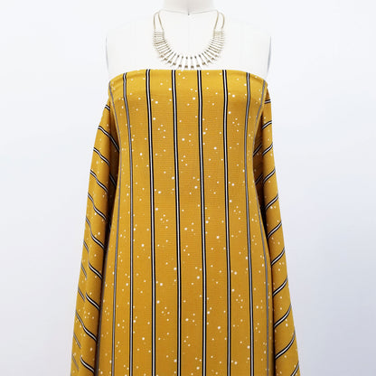 P-573-586-MUSTARD-BLACK - PRINTED CREPE CHIFFON 97% POLY 3% SPANDEX