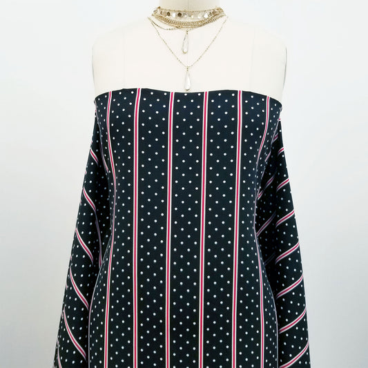 P-575-734-NAVY-RED - PRINT WOOL PEACH 100% POLYESTER